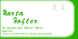 marta hofler business card